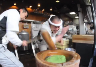 Mochi Tsuki or Japanese Traditional Rice Pounding
