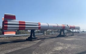 JAXA rocket resting in horizontal position