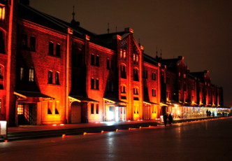 Old Red Brick Warehouses in Yokohama